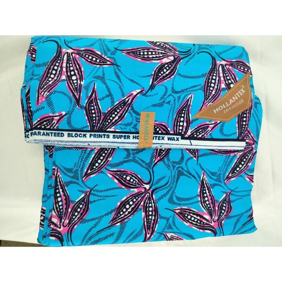 Fabric African Printed Multicolors 100% Cotton-Sold per the Yard - Picture 2 of 5